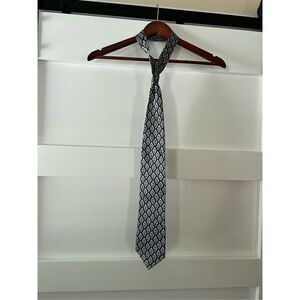 Tesero Rosso uomo moda Men’s necktie palm tree print navy